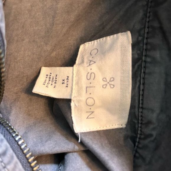 CASLON Women Light Gray 100% Cotton Utility Military Jacket Windbreaker - Picture 2 of 3